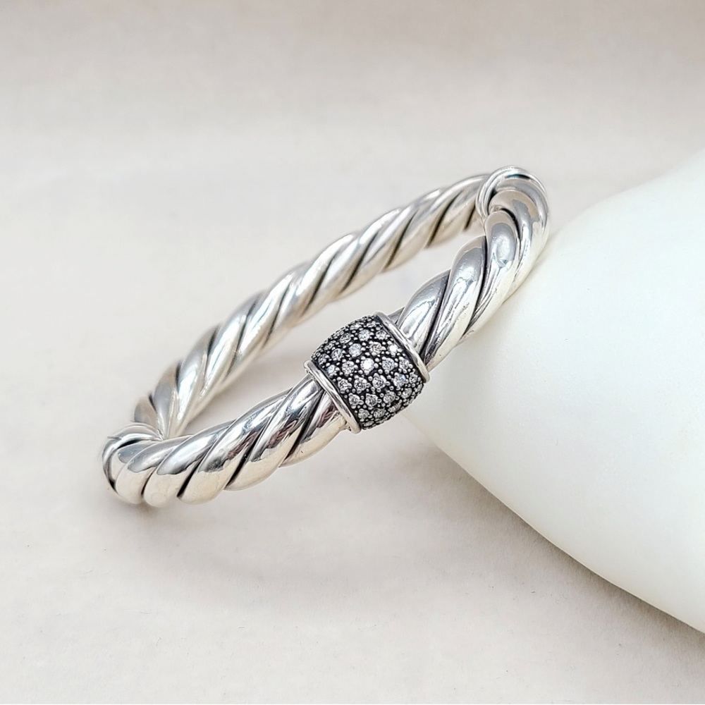 David Yurman 10mm Metro Diamond Station Bracelet
